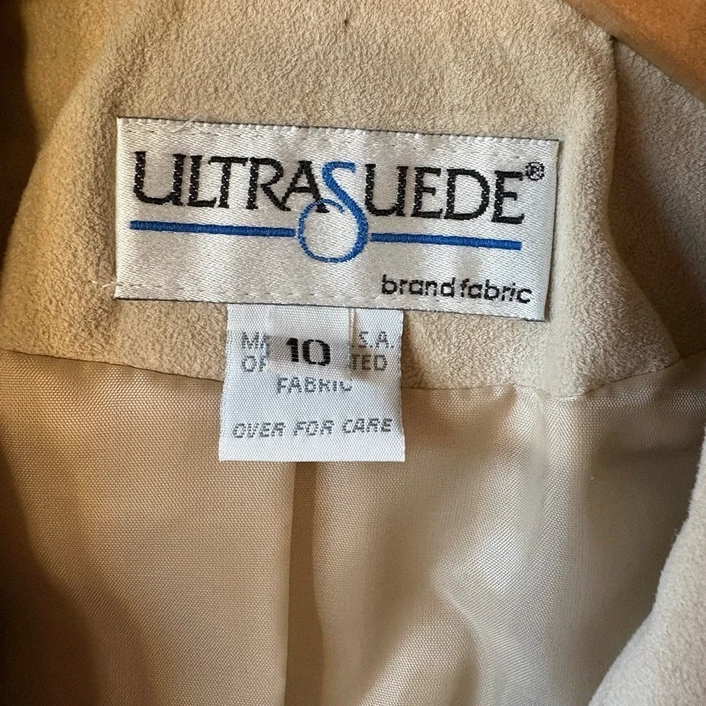 Vintage Ultrasuede Cream Women's Blazer Size 10 Tailored Quiet Luxury Minimalist